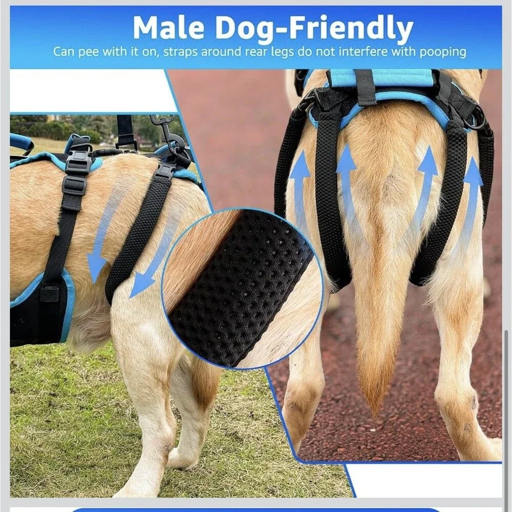 Dog Lift Harness Large 2-in-1 Full Body Sling Support for Large Male Dogs